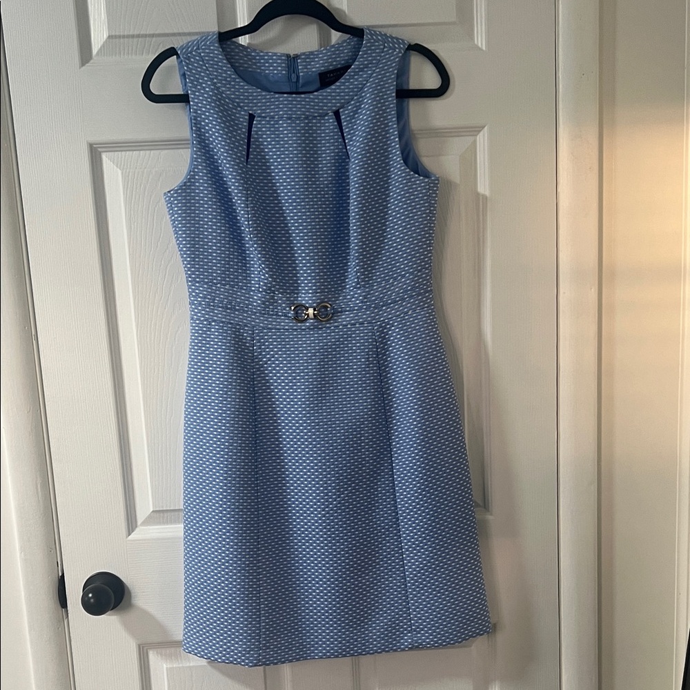 Tahari ASL Textured Blue Mini Dress